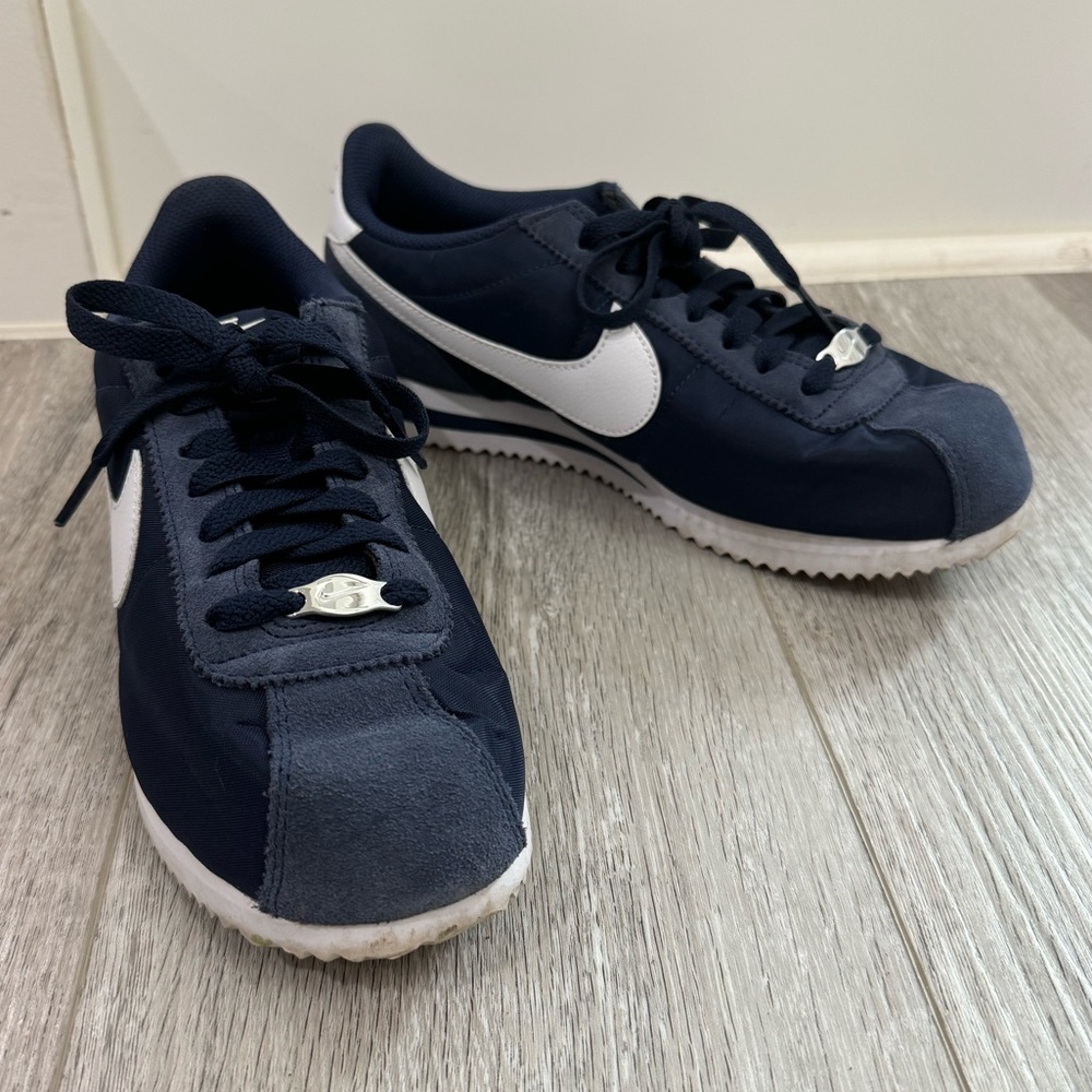 Nike Cortez Sneaker in Midnight Navy and White / Size W8 / Barely Worn / No Box